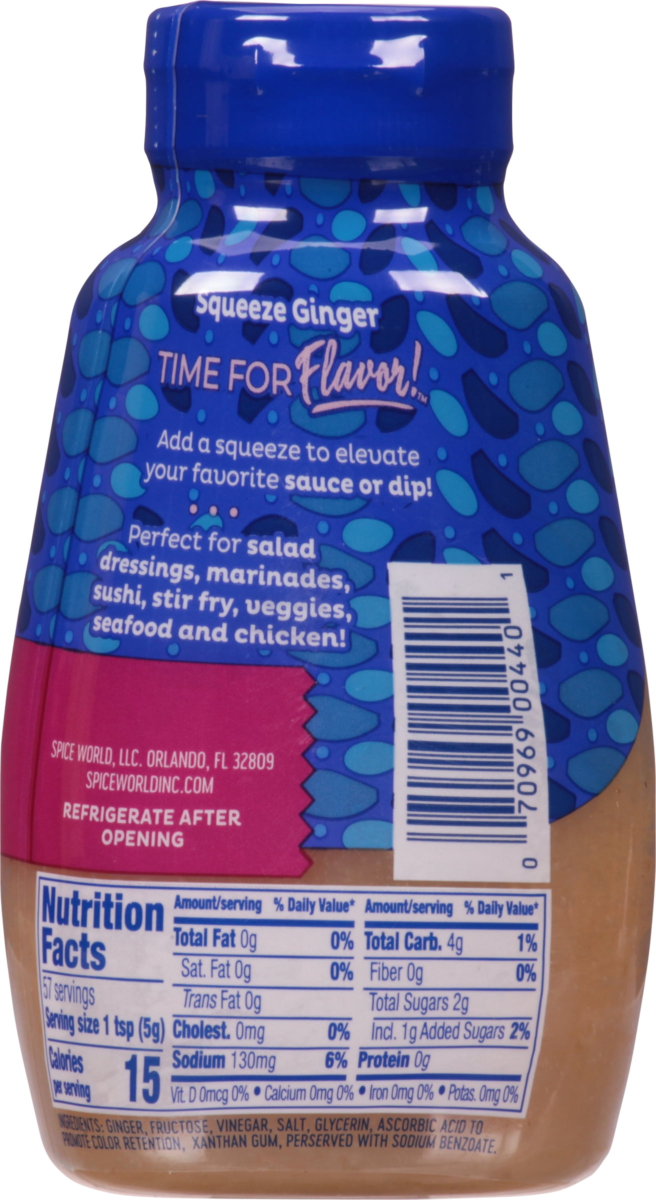 Spice World Ready-to-Use Minced Ginger, 10 oz Squeeze Bottle