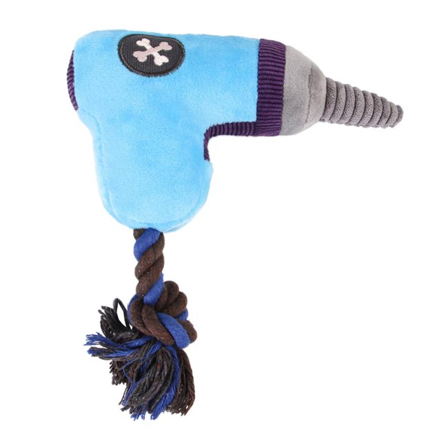 Peluche para perros Yinane Juguete chirriante para Masticar adecuado para perros medianos Azul 20x20cm