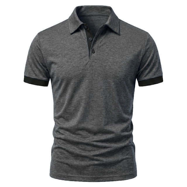 StSilkitty Men's Casual Short Sleeve Golf Shirts Solid Color Collared Buttons T-Shirt Soft Breathable Tops