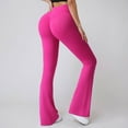 thumbnail image 2 of KHONTS Women's Yoga Pants Bootcut Leggings High Waisted Workout Tummy Control Flare Pants Lifting Stretchy Athletic Trousers Hot Pink M, 2 of 7