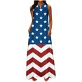 thumbnail image 1 of Robes d'Été pour Femmes 2023 Mode Tendance Femmes Décontractées Col en V Robes Imprimées Jour de l'Indépendance Été Sans Manches Robe Chandail Robes d'Été pour Femmes en Liquidation, 1 of 4