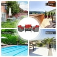 thumbnail image 6 of Gymax 4PCS Patio Rattan Conversation Set Outdoor Furniture Set w/ Red Cushions, 6 of 10