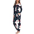 thumbnail image 2 of Renewold Comfortable Pj Set Women's Christmas Snowman Snowflake Graphic Long Sleeve Shirt & Pants Personalized Loose Fitting Home Indoor Crewneck Nightwear Loungewear Size 5XL, 2 of 4
