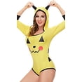 thumbnail image 2 of CutiePlusU Cotton Button Crotch Bodysuit Romper Onesie Pajamas - Little devil onesie Yellow XS, 2 of 5