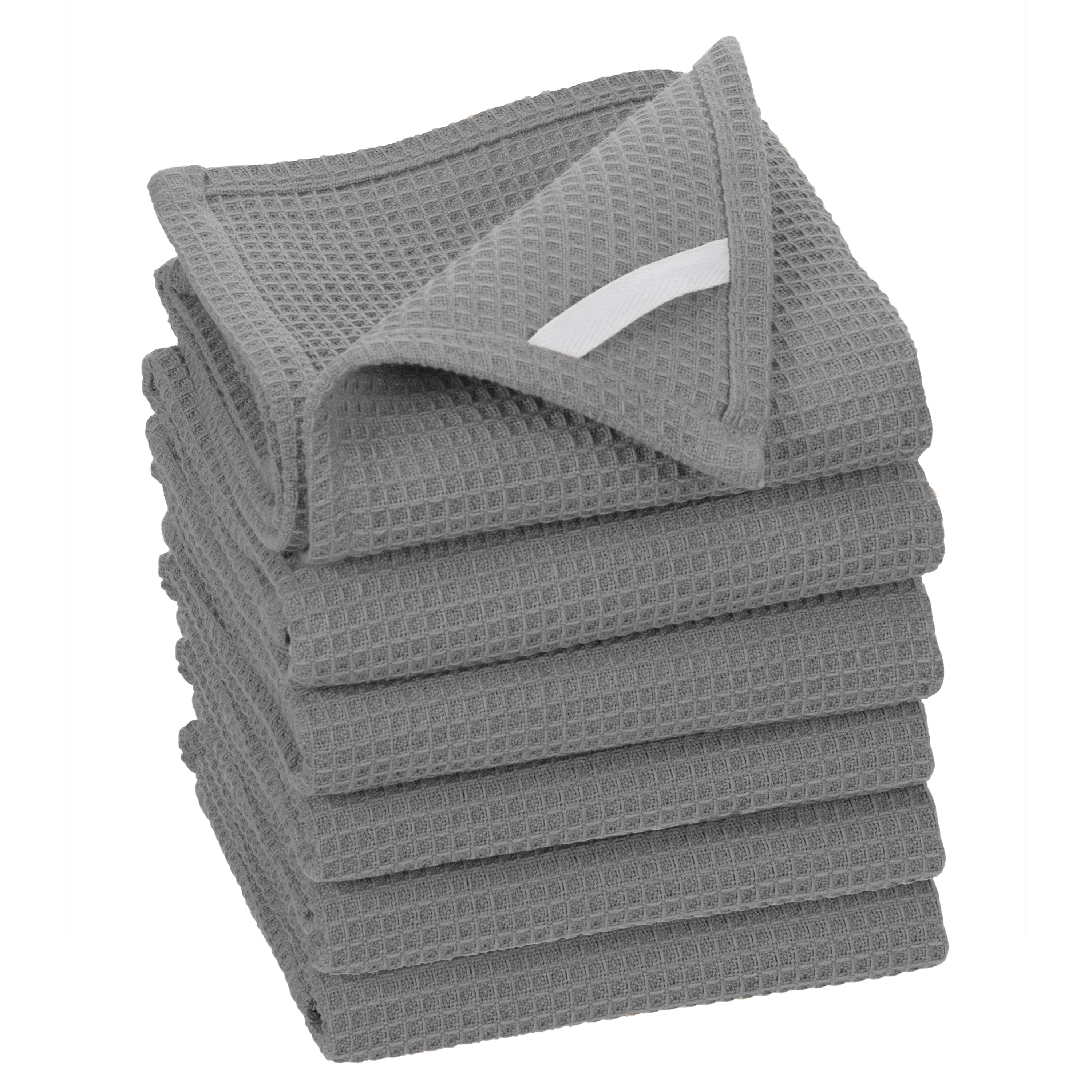 Fabstyles Broadway Waffle 4 Piece Kitchen Towel 100% Cotton, 28" x 18"