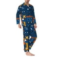 Adobk Funny Steam Train Print Mens Pajamas Set Long Sleeve Soft Pajamas