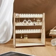 thumbnail image 4 of 3 Tier Wooden Earring Display Stands Earring Display Rack Earrings Holder Organizer Wood Jewelry Display Stand Necklace Storage Rack for Counter Tabletop Display Supplies, 4 of 5
