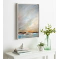 thumbnail image 6 of Kate and Laurel Sylvie Day's End Framed Canvas Wall Art by Mary Sparrow, 18x24 White, Ocean Beach Sunset Landscape Coastal Art for Wall, 6 of 7