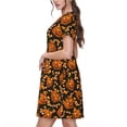 thumbnail image 2 of Balery Quirky Corn Pumpkin Vestidos sueltos de manga corta para mujer, vestidos de verano 2025, vestidos casuales de corte A con vuelo., 2 of 6