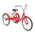 thumbnail image 1 of Bicicleta Urbana Rodada 24 Tricicleta con Canasta Rojo rojo, 1 of 10