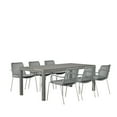 thumbnail image 2 of Amazonia Vierzon 7-Piece Patio Rectangular Dining Table Set | Wicker Table | Ideal for Outdoors and Indoors, Grey Cushions, 2 of 6