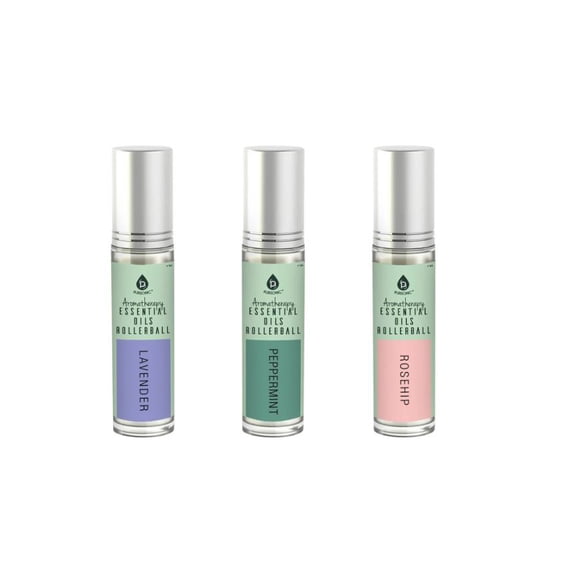 Aromatherapy Essential Oil Rollerballs (Lavender, Peppermint, Rosehip)