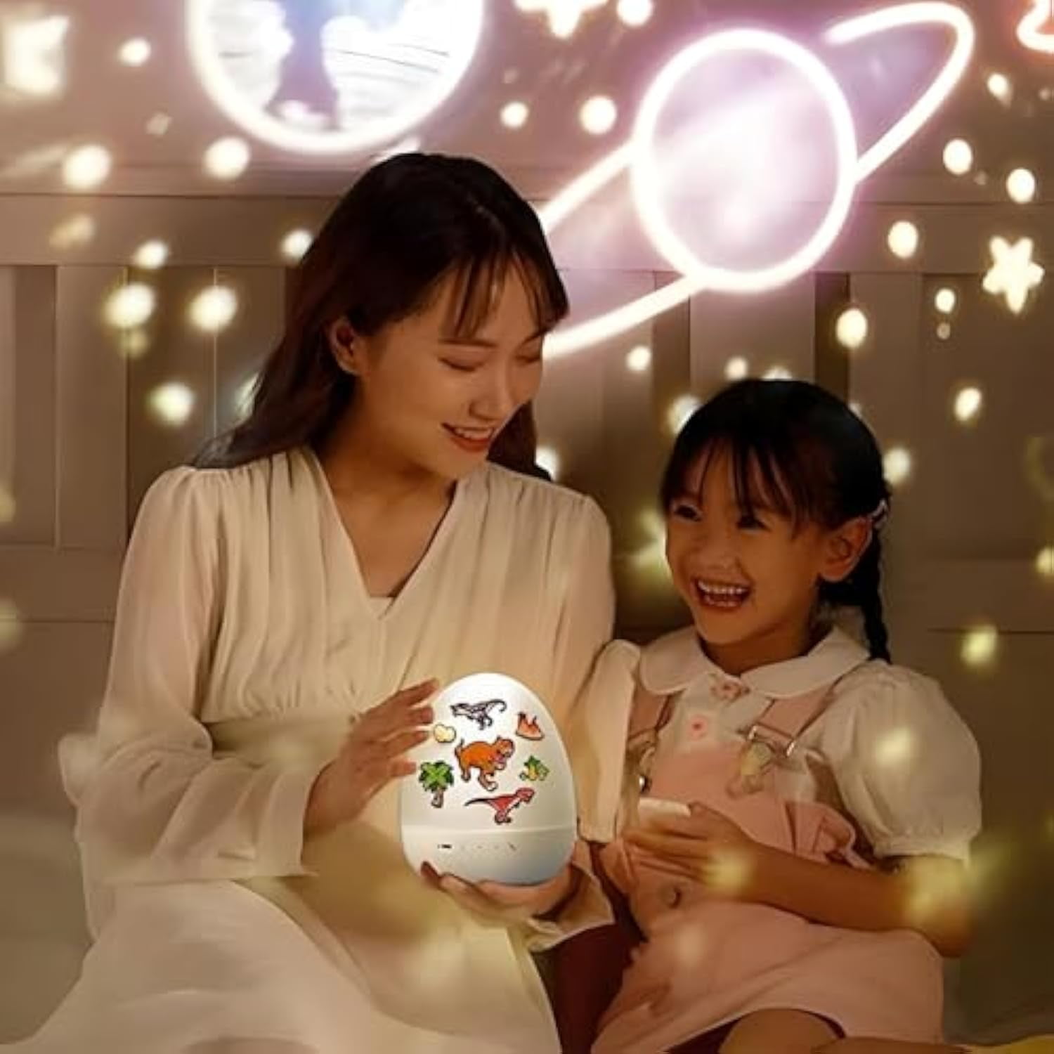 Dinosaur Egg Night Light Projector, Dinosaur Night Lights Projector, 360° Rotation & 21 Effects, Slient Lights for Ceiling, 8 Sleep Sounds, 360° Rotation,Projection Lights for Bedroom