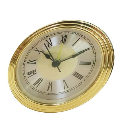 CIYISON Elegant 3Inch Snooze Alarm Clock Insert with Arabic or Roman Numerals Clock Head Round Watch Insert for Craft Projects