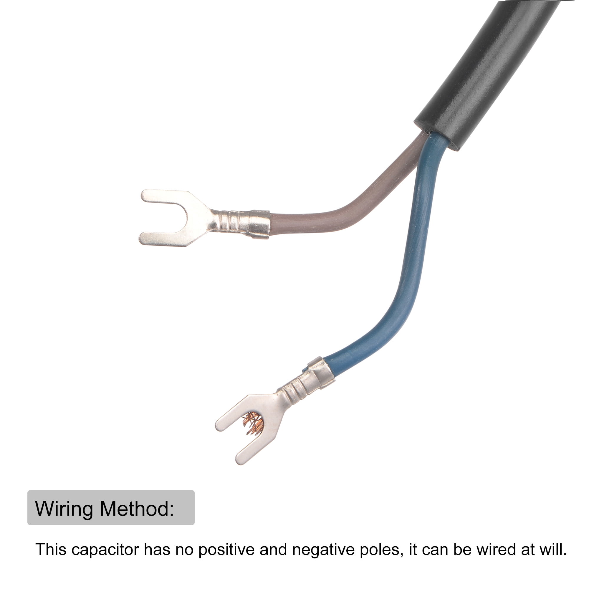 Uxcell 50uF 250V AC 50/60Hz 2 Wires w Fixing Stud, Terminal CBB60 Run Capacitor