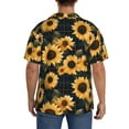 thumbnail image 3 of Kdxio Men's Hawaiian Shirt for Men Short Sleeve Shirt Scottish Blue Plaid Sunflower Summer Casual Holiday Beach Button Down T-Shirts, 3 of 5