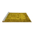 thumbnail image 2 of Ahgly Company Machine Washable Indoor Round Oriental Yellow Industrial Area Rugs, 5' Round, 2 of 4