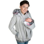 Mom and Baby Baby Jacket, 3 in 1 Winter Maternity Jacket Mom Kangaroo Jacket is Made of Wool and Can Be Used As A Baby Carrier Pullover