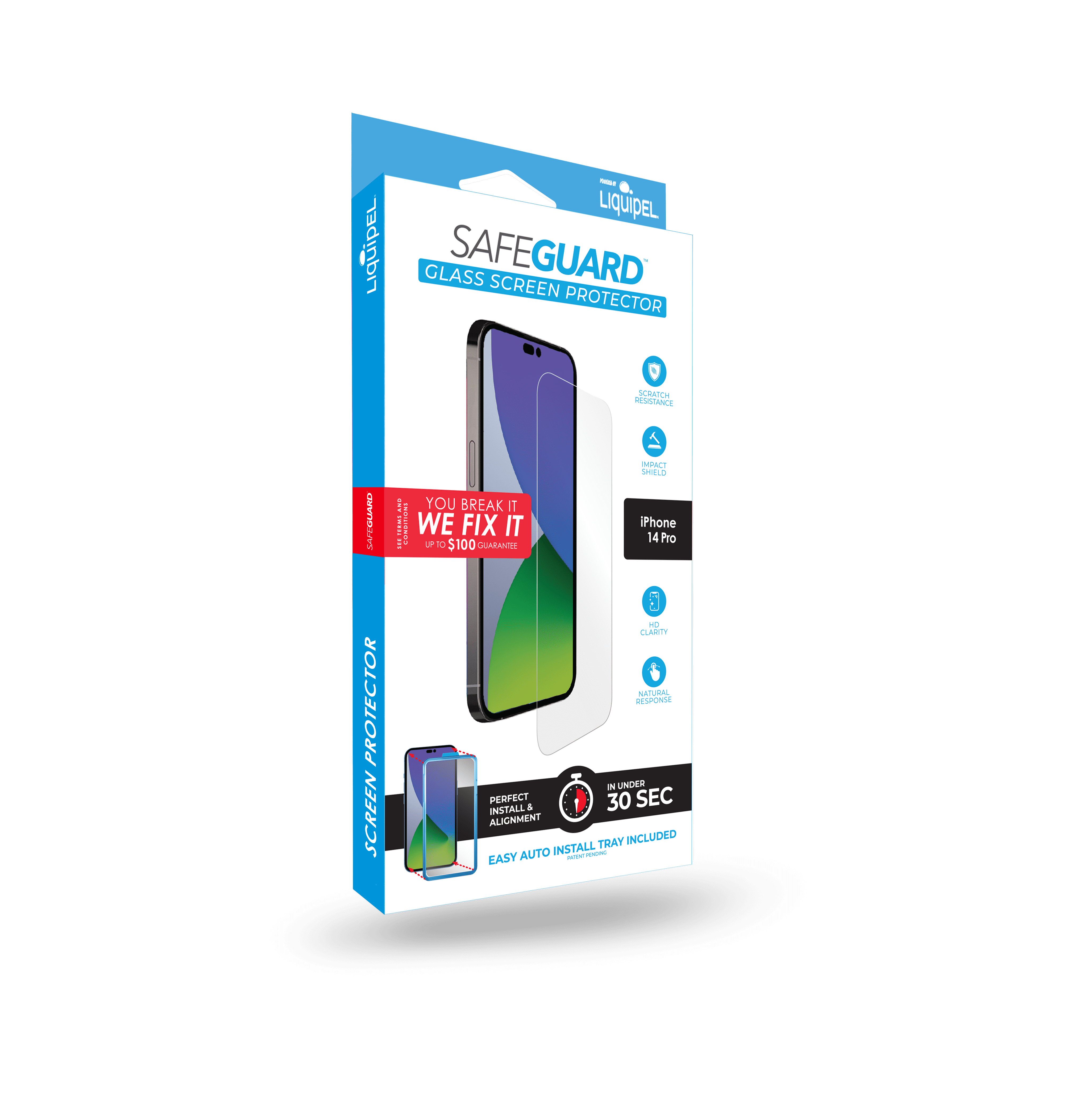 Liquipel Safeguard Glass Screen Protector iPhone 14 Pro with