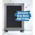 thumbnail image 2 of Framed Tabletop Chalkboard Sign, 9.5" x 14", Rustic Wood Frame, Small Magnetic Chalkboard with Built-in Ledge and Folding Stand, One White Chalk Marker Included, by Better Office Products (Gray wash), 2 of 5