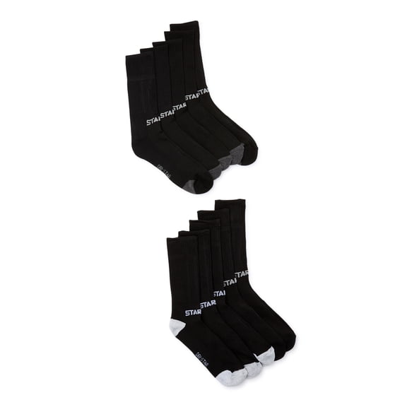 Starter Men's Two Tone Toe Crew Socks, 10-Pack