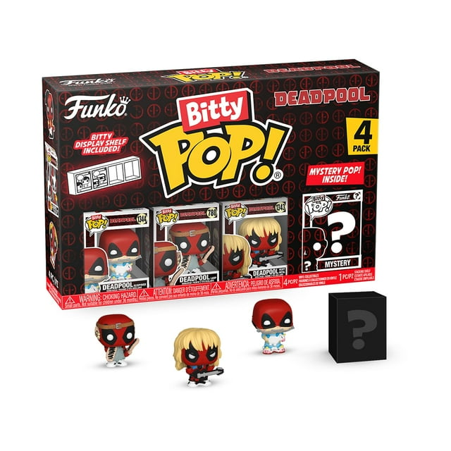 Paquete de 4 minijuguetes coleccionables Funko Bitty Pop! Deadpool