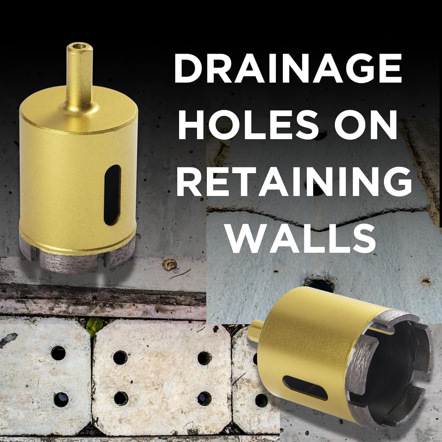 DRILAX Diamond Hole Saw Masonry Core Drill Bit Heavy Duty for Brick Cinder Block 3/8 inch Standard Shank 1 Piece 1-1/4 inch