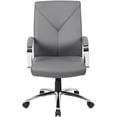 thumbnail image 2 of Pemberly Row Fauteuil de Direction Pivotant Moderne Rembourré en Similicuir Gris, 2 of 7
