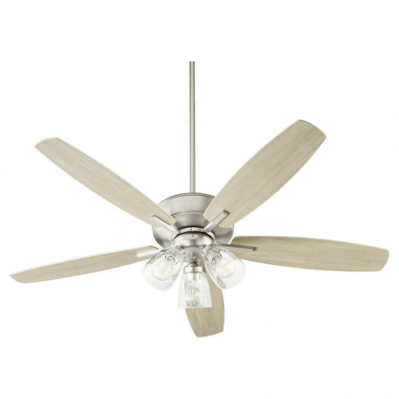 7052-365-Quorum Lighting-Breeze - 5 Blade Ceiling Fan in Quorum Home Collection style - 52 inches wide by 16.75 inches high-Satin Nickel