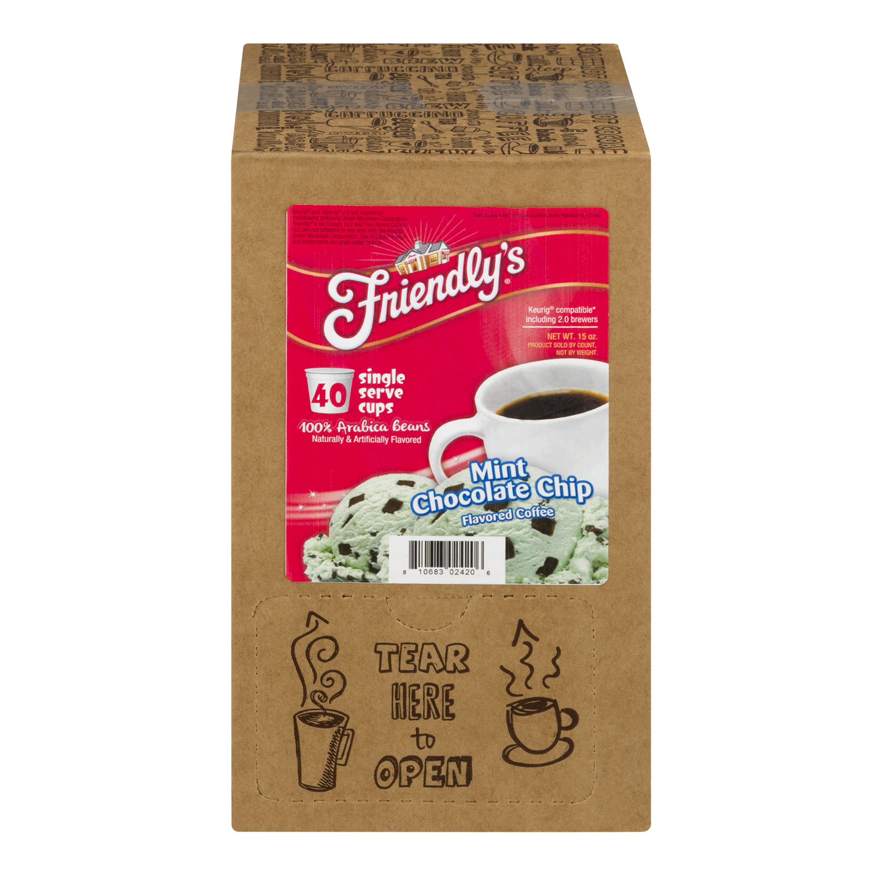 Friendly's, Mint Chocolate Chip Coffee, 40 Count Kcups