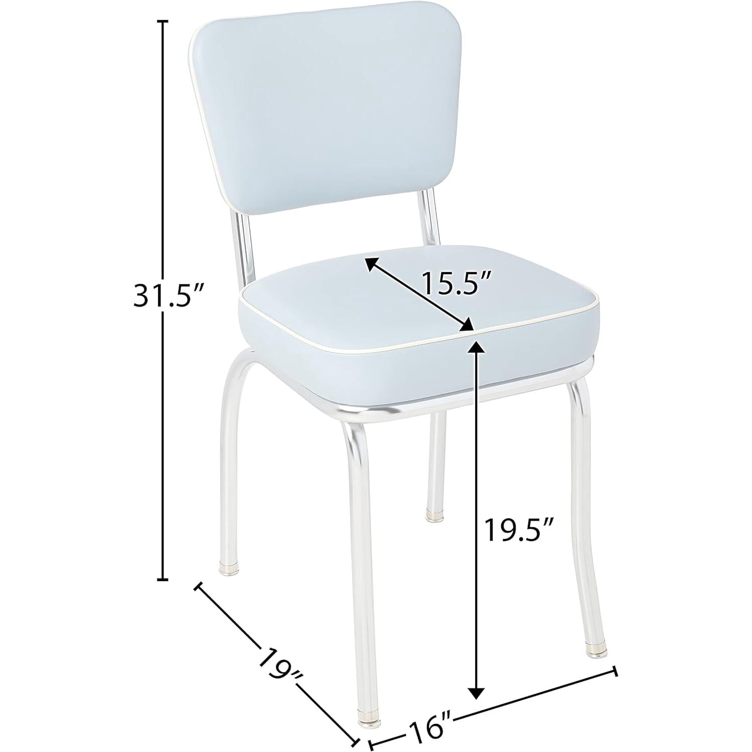 Richardson Seating Diner Chair with 2" Box Seat-Color:Bristol Blue