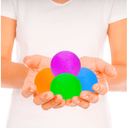 Pivit Squishie Physical Therapy Hand Exercisers Stress Relief Squeeze Balls | 4 Strengthening Squishy Grip Ball Kit for Adult & Kids | PT Muscle Egg Exercise Strength Training Arthritis Hands