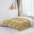 thumbnail image 7 of Throw Blankets Flannel Blanket with Checkerboard Grid Pattern Soft Throw Blanket for Couch, Bed, Sofa Luxurious Warm and Cozy for All Seasons (Yellow, ) Yellow, 7 of 7