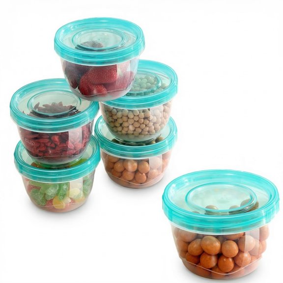 CNDRLEF 16 oz Round Food Storage Containers with Twist-Top Lids, 6-Pack BPA-Free Stackable Soup & Meal Prep Bowls, Freezer/Microwave /Dishwasher Safe