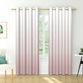 thumbnail image 2 of Nanqianyi Pink White Ombre Blackout Curtains for Girls Bedroom, 52" Wx63" L, 2 Panels, Thermal Insulated Grommet Window Drapes, 2 of 7