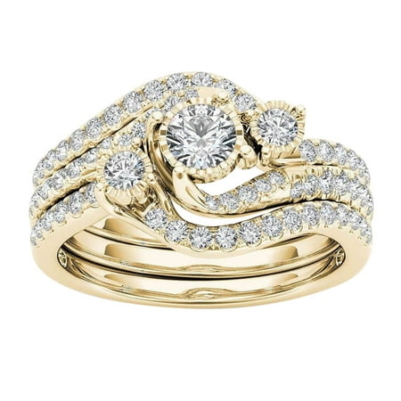 Couple Rings Gold-plated Inlaid Zircon Ring Classic Jewelry