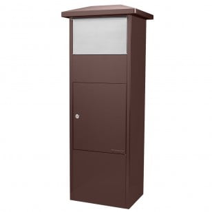 - Winbest Steel Freestanding Floor Lockable Large Drop Slot Mail Box with Parcel Compartment, Brown