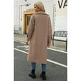 thumbnail image 5 of Lapel Collar Double Breasted Women's Winter Elegant Coats Long Notched Pea Coat, 5 of 8