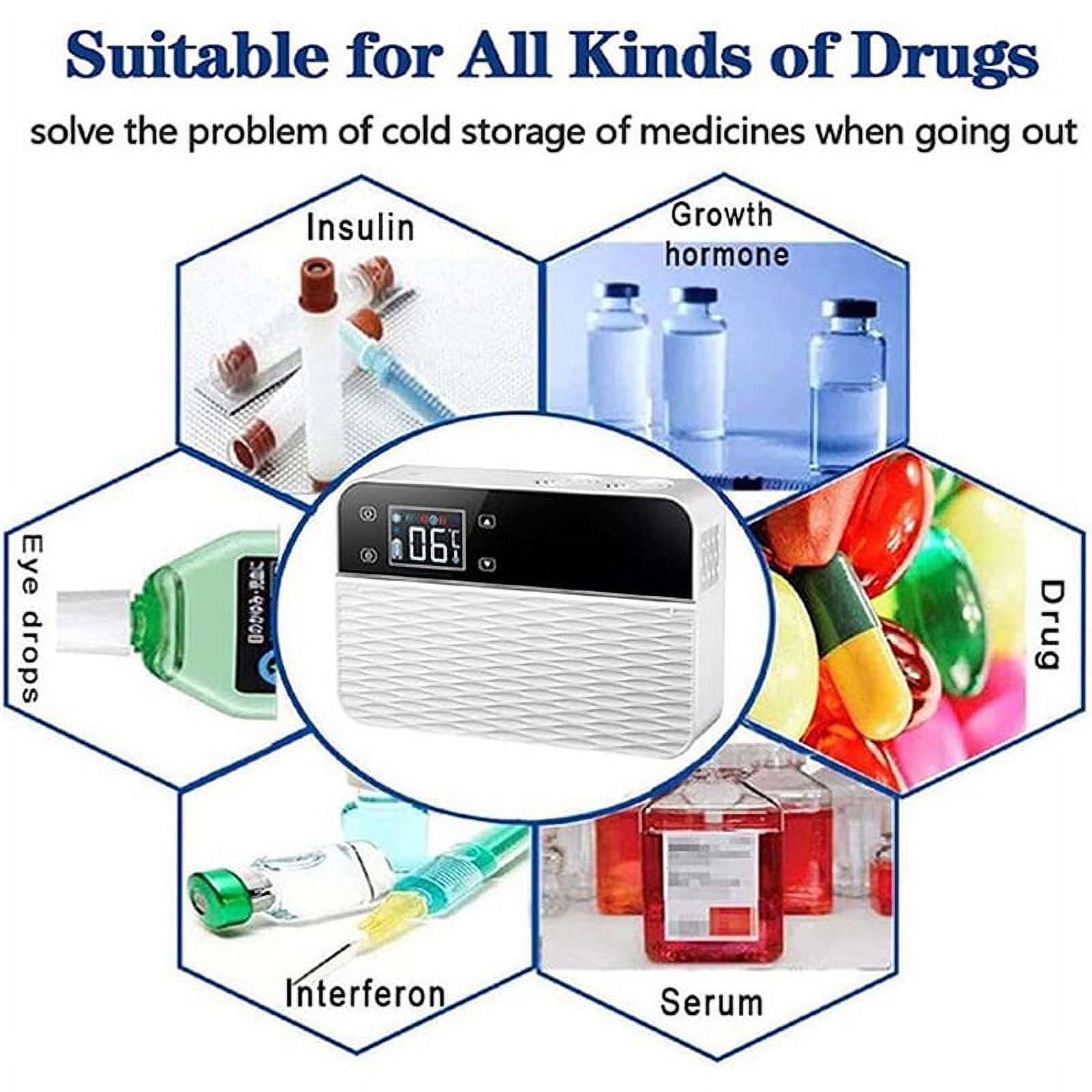 Small Fridge Cooler Insulin Cooler Case USB Mini Refrigerator Portable Insulin Bag