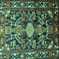 thumbnail image 1 of Ahgly Company Indoor Square Animal Turquoise Blue Traditional Area Rugs, 4' Square, 1 of 4