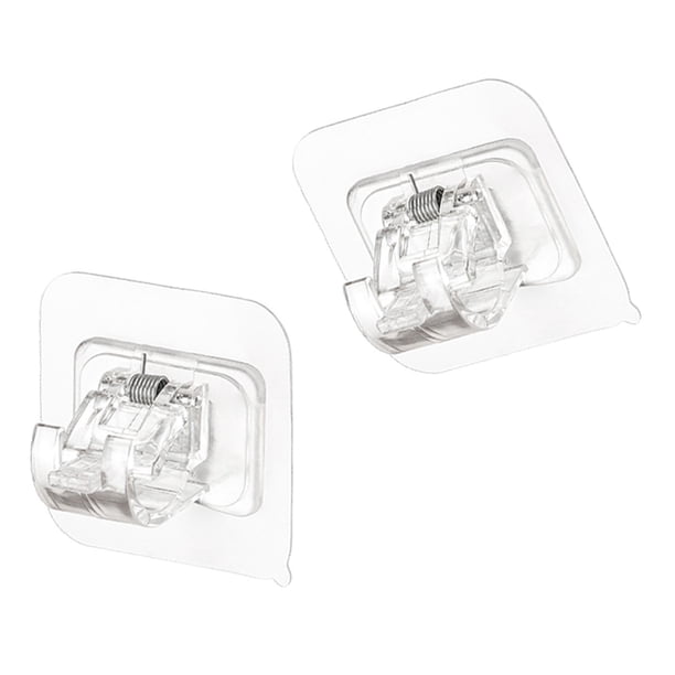 Soporte Para Barra De Cortina Sin Taladro, Fácil De Instalar, Soporte Para Barra De Cortina De Montaje En Pared, Gancho Autoadhesivo, 2 Uds.