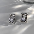 thumbnail image 1 of Woman Asymmetric Diamond Love Metal Chain Earrings Christmas, GiftSquare Zircon, 1 of 5