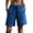 Blue, variant on Womens Drawstring Elastic Waist Shorts - Travel Vacation Casual Loose Straight Leg Bermuda Shorts with Front Pockets, Wine, s