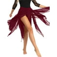 thumbnail image 3 of Yeahdor Womens Chiffon 13 Panels Flowy Belly Dance Skirt Asymmetric Side Split Handkerchief Hemline Skirt, 3 of 5