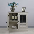 thumbnail image 3 of CQSXDA 3D Wood Grain Storage Sideboard Cabinet With 2 Acrylic Mirrored Doors And Adjustable Shelf For Living Room, White, 3 of 21
