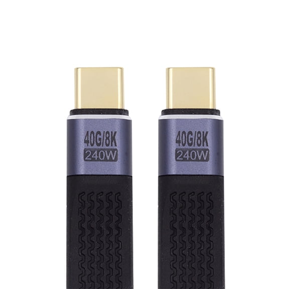CY 240W Type-C USB-C Male to Male USB4 40Gbps 100W 8K Flat Slim FPC Data Cable for Laptop Phone 13cm