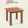 thumbnail image 3 of Topcobe Patio Hardwood Square Side Table with Slatted Tabletop, Outdoor Deck Furniture, 3 of 7