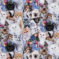 thumbnail image 5 of David Textiles 21" x 18" 100% Cotton Kittens & Flowers Precut Sewing & Craft Fabric, Multi-color, 5 of 6