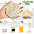 thumbnail image 3 of Haosy Set of 6 Drink Woven Coaster with Holder Heat Resistant Non-Slip Bar Coasters 4 Inches Soft Pastel Rainbow Lemon, 3 of 7