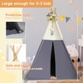 thumbnail image 4 of Tienda de campaña RONGFA para niños, 100% algodón, con tapete, beige y gris, 4 of 7